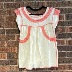 Matta Hand Crocheted Mexican Oaxaca blouse Huipil S